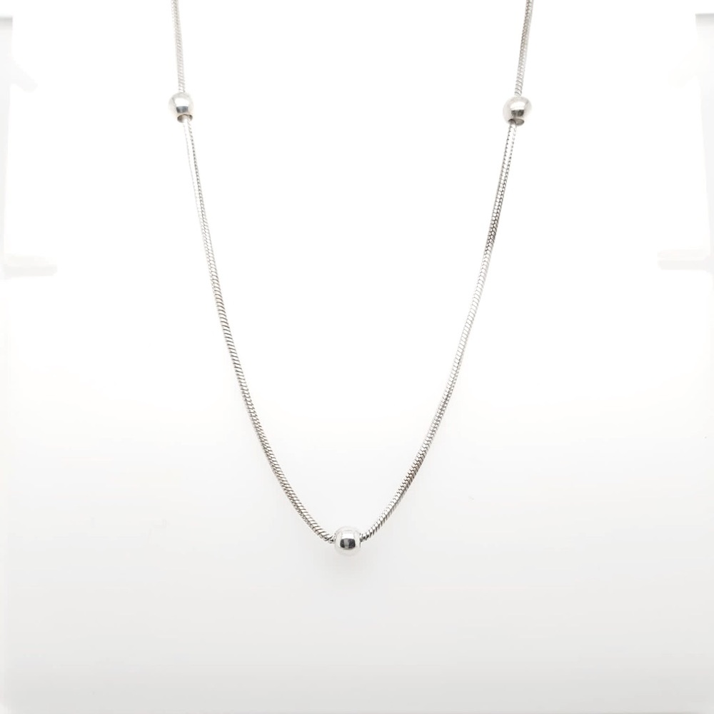 Sterling Silver Bead By The Yard Necklace Chain 16”